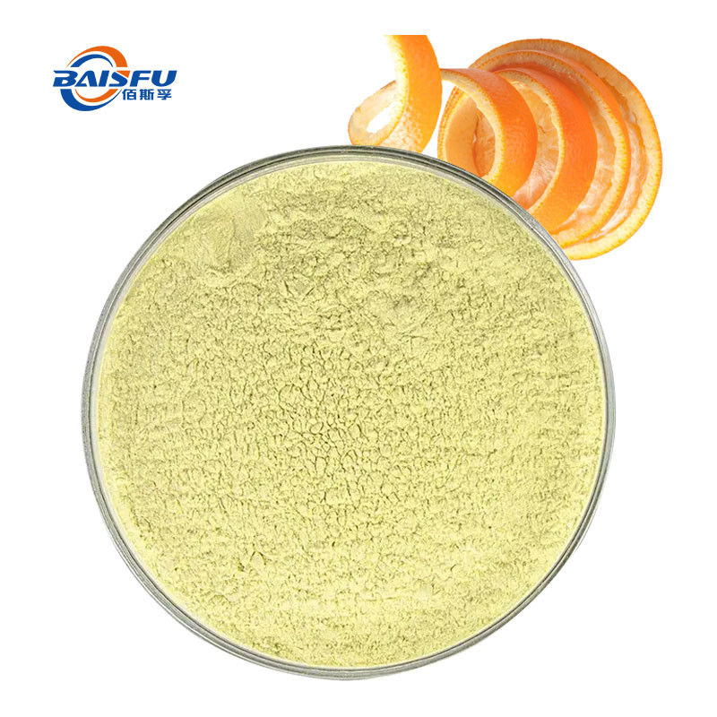 Baisfu Orange Peel Citrus Sinensis Extract 98% Light Yellow Powder Hesperetin CAS:520-33-2 for sweetening agent use in cosmetic and health care products